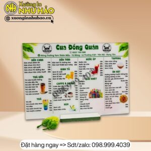 In menu quán