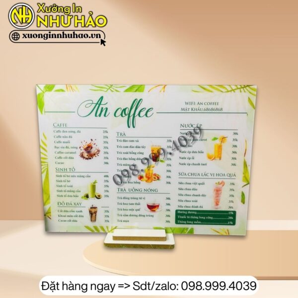 In menu quán