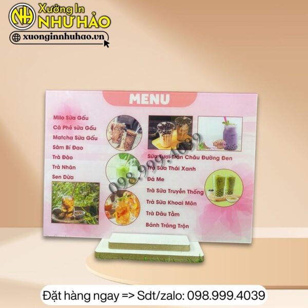 In menu quán