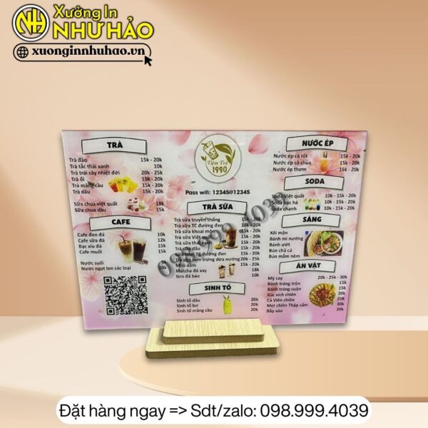 In menu quán