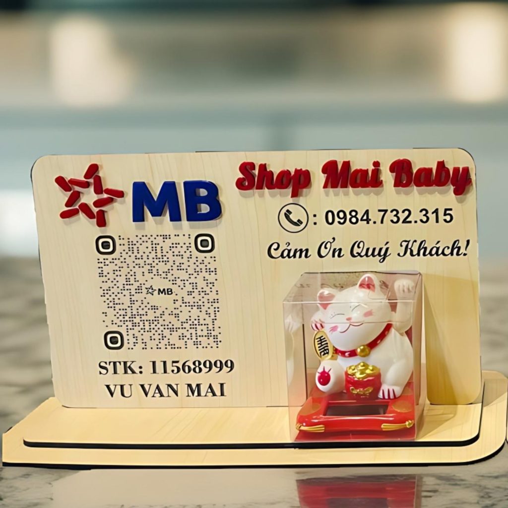 bảng quét mã qr để bàn