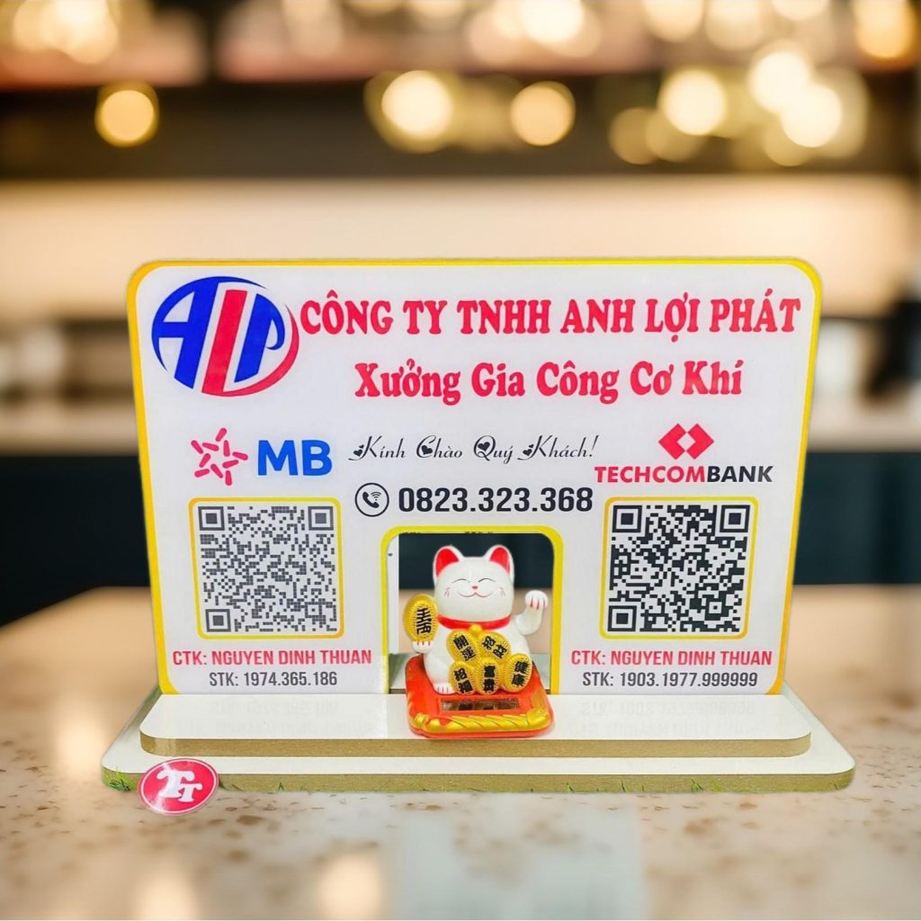 bảng quét mã qr để bàn