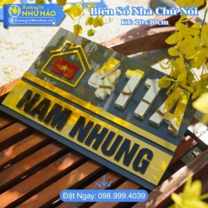 Biển Số Nhà Alu Vàng Gương Cao Cấp Thiết Kế Đẹp Mắt - Chịu Nắng Mưa, Chống Rỉ Sét Bền Bỉ Theo Thời Gian, Phù Hợp Biệt Thự, Nhà Phố, Căn Hộ