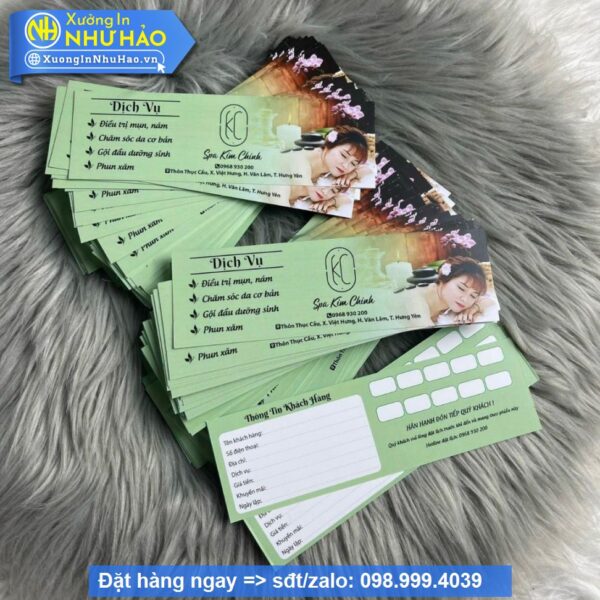 In Thẻ Liệu Trình Spa Theo Yêu Cầu, Voucher Spa Khuyến Mãi Giá Rẻ Tại Xưởng In Như Hảo