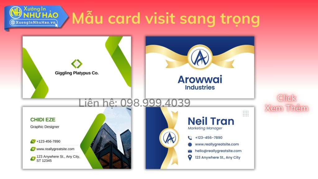 Dịch Vụ In Card Visit Tại Đà Nẵng Uy Tín | Xưởng In Như Hảo
