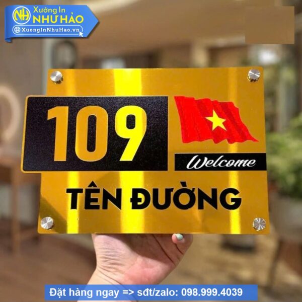 Biển Số Nhà Alu Vàng Gương: Sang Trọng, Bền Đẹp, Dễ Dàng Nhận Diện