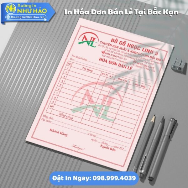 Xưởng In Hóa Đơn Bán Lẻ Tại Bắc Kạn: Báo Giá Theo Yêu Cầu: Như Hảo Hỗ Trợ Test Màu, Thiết Kế Free, Giao Hàng Toàn Quốc