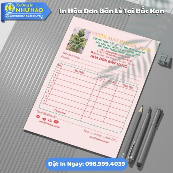 Xưởng In Hóa Đơn Bán Lẻ Tại Bắc Kạn: Báo Giá Theo Yêu Cầu: Như Hảo Hỗ Trợ Test Màu, Thiết Kế Free, Giao Hàng Toàn Quốc