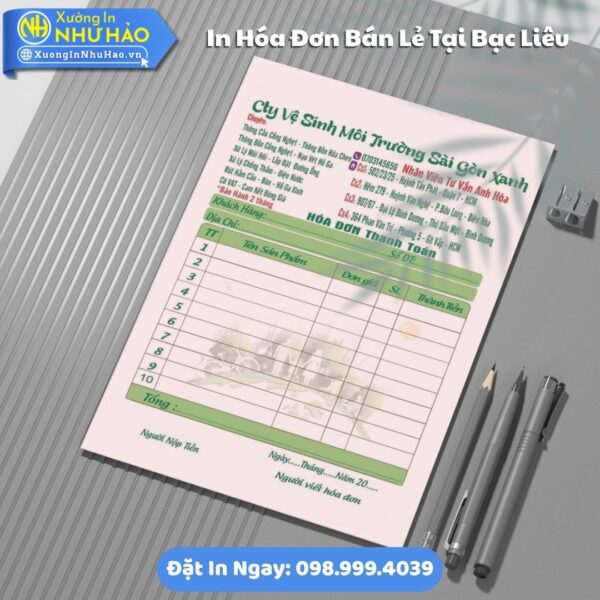 In Hóa Đơn Bán Lẻ Tại Bạc Liêu Theo Yêu Cầu, Giấy Fort 80gsm, Hỗ Trợ Test Màu, Giá Rẻ, Giao Toàn Quốc