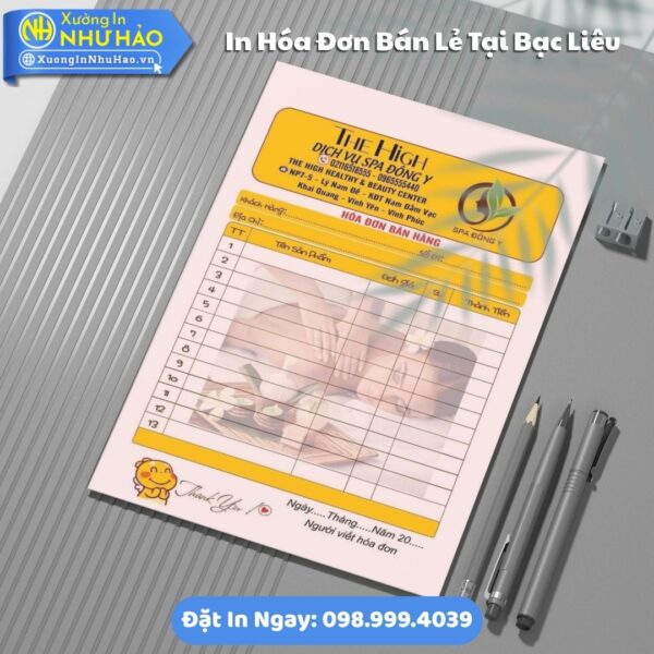 In Hóa Đơn Bán Lẻ Tại Bạc Liêu Theo Yêu Cầu, Giấy Fort 80gsm, Hỗ Trợ Test Màu, Giá Rẻ, Giao Toàn Quốc