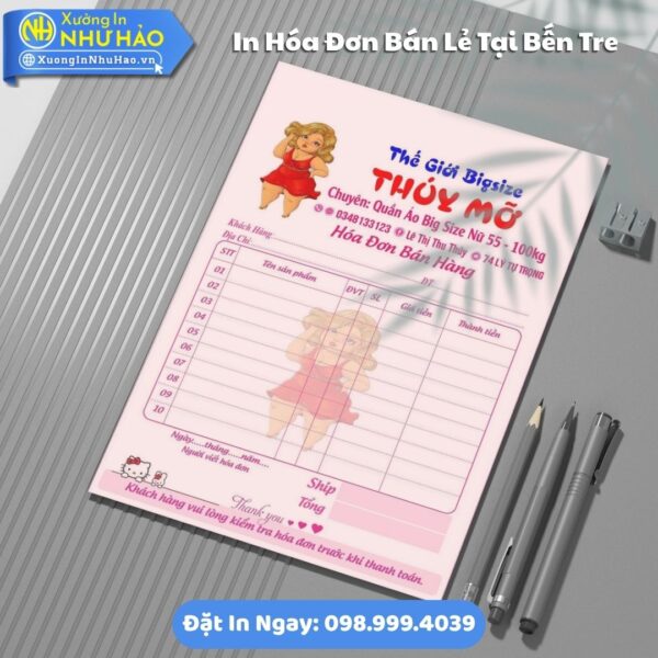 Phiếu Hóa Đơn Bán Lẻ Tại Bến Tre In Theo Yêu Cầu, Thiết Kế Hóa Đơn Thanh Toán Miễn Phí