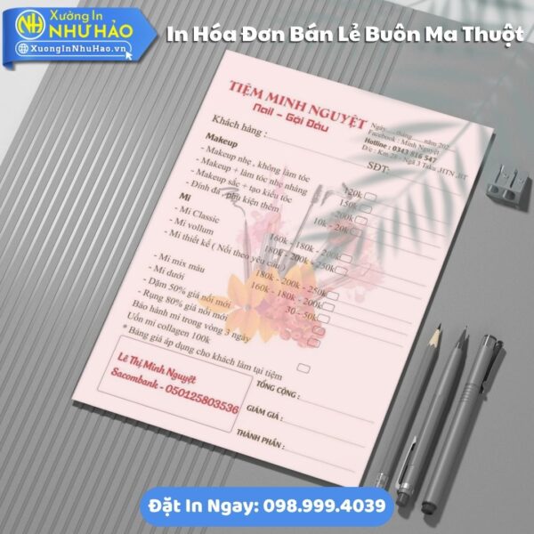 In Hóa Đơn Bán Lẻ Tại Buôn Ma Thuột Chất Lượng Cao, Giá Tốt. Xưởng Như Hảo Thiết Kế Theo Yêu Cầu