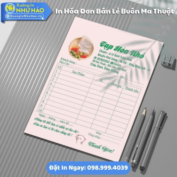 In Hóa Đơn Bán Lẻ Tại Buôn Ma Thuột Chất Lượng Cao, Giá Tốt. Xưởng Như Hảo Thiết Kế Theo Yêu Cầu