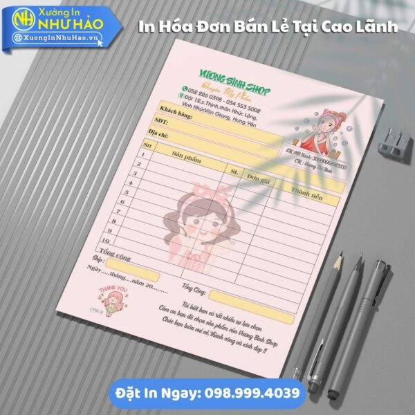Giải Pháp In Hóa Đơn Bán Lẻ Chuyên Nghiệp Tại Cao Lãnh - Mẫu Mã Đa Dạng, Giá Cạnh Tranh
