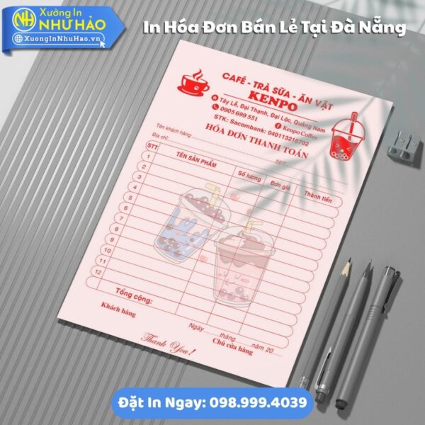 Xưởng In Hóa Đơn Bán Lẻ Tại Đà Nẵng Theo Yêu Cầu, Giấy Fort 80gsm, Hỗ Trợ Test Màu, Giá Rẻ, Giao Toàn Quốc