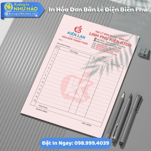 In Hóa Đơn Bán Lẻ Tại Điện Biên Phủ Theo Yêu Cầu: Như Hảo Hỗ Trợ Test Màu, Thiết Kế Free, Giao Hàng Toàn Quốc