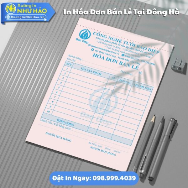 In Hóa Đơn Bán Lẻ Tại Đông Hà Theo Yêu Cầu Giấy Fort 80gsm, Hỗ Trợ Test Màu, Giá Rẻ, Giao Toàn Quốc