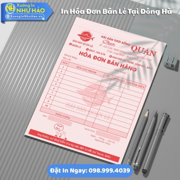 In Hóa Đơn Bán Lẻ Tại Đông Hà Theo Yêu Cầu Giấy Fort 80gsm, Hỗ Trợ Test Màu, Giá Rẻ, Giao Toàn Quốc
