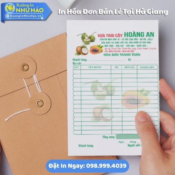 Địa Chỉ In Hóa Đơn Bán Lẻ Tại Hà Giang Uy Tín Giá Rẻ, Kích Thước Đa Dạng, Theo Yêu Cầu, Thiết Kế Free