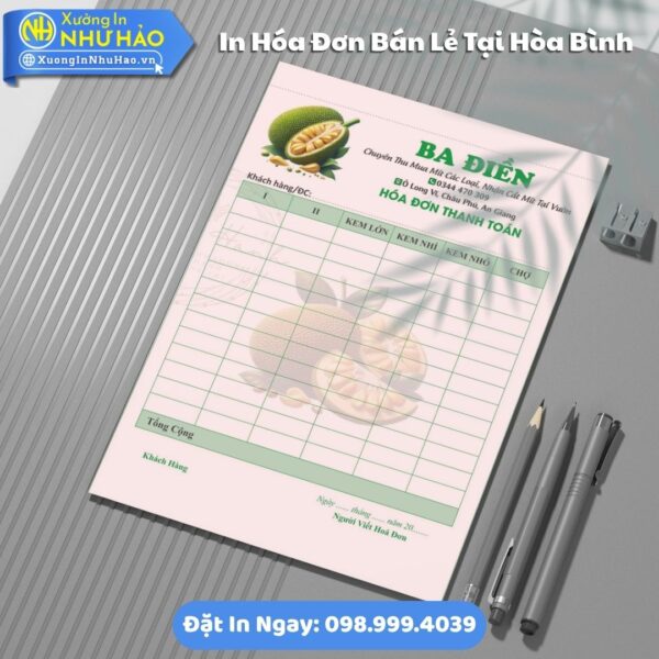 In Hóa Đơn Bán Lẻ Tại Hòa Bình, Hỗ Trợ Test Màu, Fort 80gsm, 1 Liên Đến 3 Liên, Giao Hàng Toàn Quốc