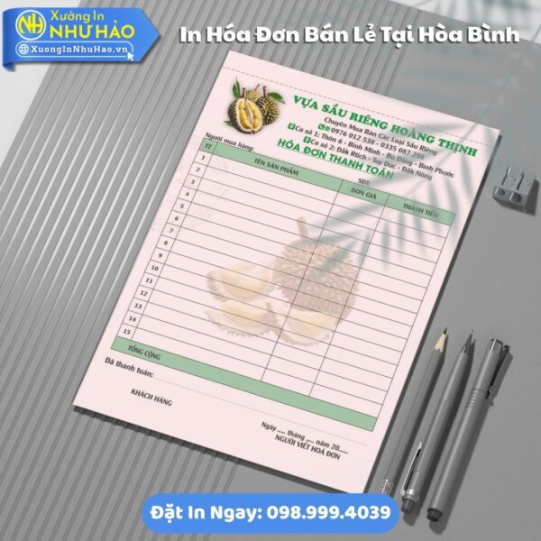 In Hóa Đơn Bán Lẻ Tại Hòa Bình, Hỗ Trợ Test Màu, Fort 80gsm, 1 Liên Đến 3 Liên, Giao Hàng Toàn Quốc