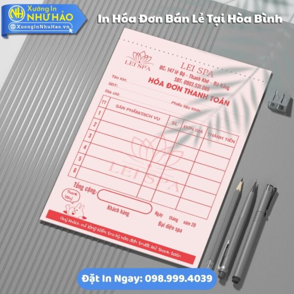 In Hóa Đơn Bán Lẻ Tại Hòa Bình, Hỗ Trợ Test Màu, Fort 80gsm, 1 Liên Đến 3 Liên, Giao Hàng Toàn Quốc