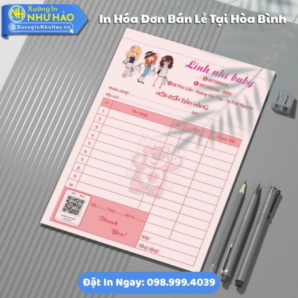 In Hóa Đơn Bán Lẻ Tại Hòa Bình, Hỗ Trợ Test Màu, Fort 80gsm, 1 Liên Đến 3 Liên, Giao Hàng Toàn Quốc