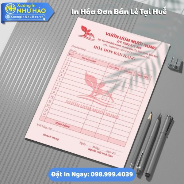 In Hóa Đơn Bán Lẻ Tại Huế: Uy Tín, Chất Lượng, Giá Tốt - Xưởng In Như Hảo. Thiết Kế Miễn Phí
