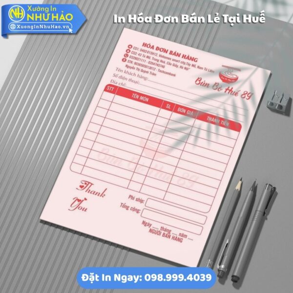 In Hóa Đơn Bán Lẻ Tại Huế: Uy Tín, Chất Lượng, Giá Tốt - Xưởng In Như Hảo. Thiết Kế Miễn Phí