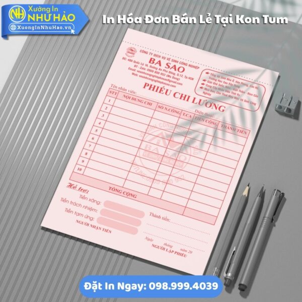 Khám Phá In Hóa Đơn Bán Lẻ Tại Kon Tum Theo Yêu Cầu, Hỗ Trợ Test Màu, Fort 80gsm, Thiết Kế Free, Giao Hàng Toàn Quốc