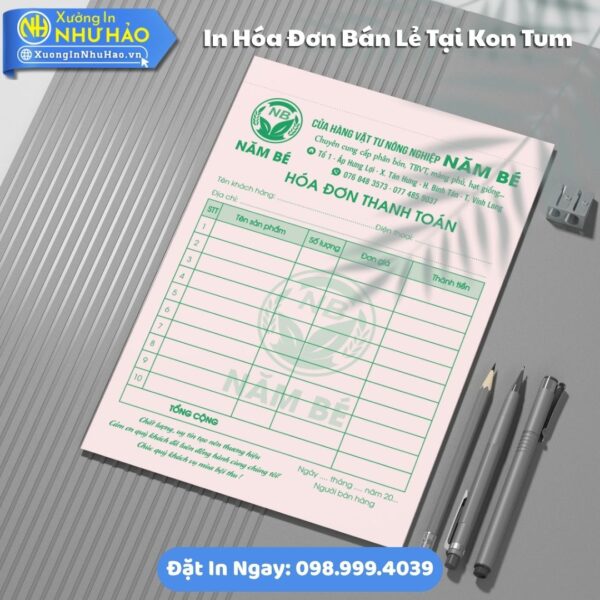 Khám Phá In Hóa Đơn Bán Lẻ Tại Kon Tum Theo Yêu Cầu, Hỗ Trợ Test Màu, Fort 80gsm, Thiết Kế Free, Giao Hàng Toàn Quốc