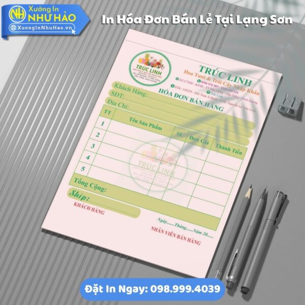 Giải Pháp In Hóa Đơn Bán Lẻ Chuyên Nghiệp Tại Lạng Sơn, Theo Yêu Cầu, Fort 80gsm, Giao Hàng Toàn Quốc