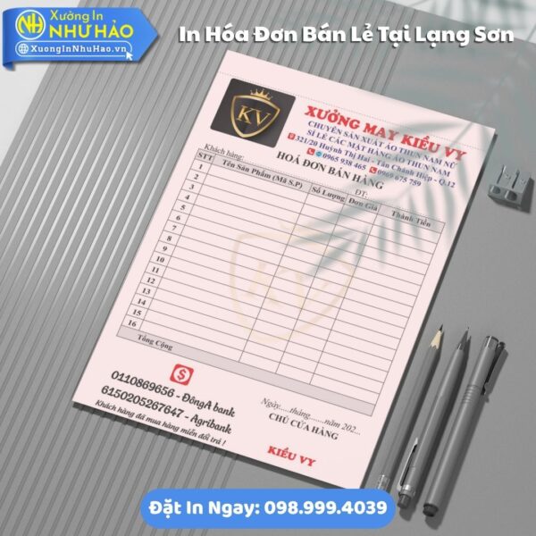 Giải Pháp In Hóa Đơn Bán Lẻ Chuyên Nghiệp Tại Lạng Sơn, Theo Yêu Cầu, Fort 80gsm, Giao Hàng Toàn Quốc