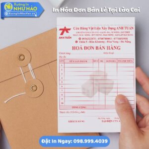 Địa Chỉ In Hóa Đơn Bán Lẻ Chất Lượng Cao Tại Lào Cai Uy Tín Giá Rẻ, Kích Thước Đa Dạng, Theo Yêu Cầu, Thiết Kế Free
