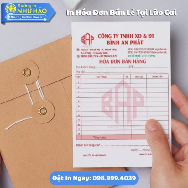 Địa Chỉ In Hóa Đơn Bán Lẻ Chất Lượng Cao Tại Lào Cai Uy Tín Giá Rẻ, Kích Thước Đa Dạng, Theo Yêu Cầu, Thiết Kế Free