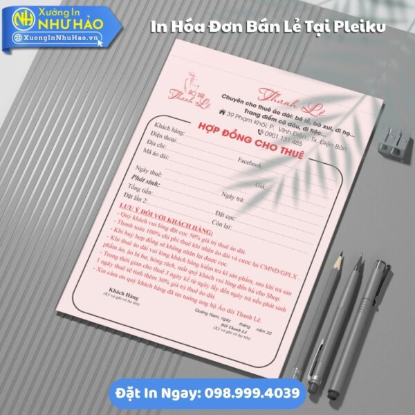 Dịch Vụ In Hóa Đơn Bán Lẻ Pleiku Chuyên Nghiệp, Hỗ Trợ Thiết Kế Miễn Phí, Kích Thước Đa Dạng, 1-3 Liên, Theo Yêu Cầu, Fort 80gsm