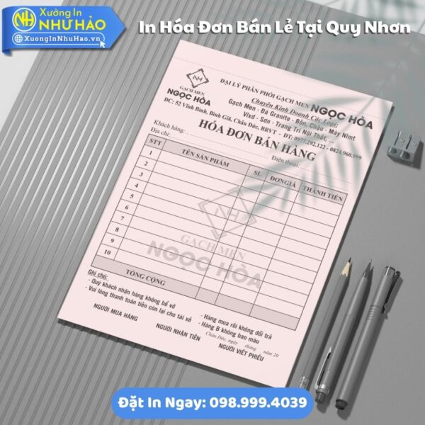 In Hóa Đơn Bán Lẻ Tại Quy Nhơn Theo Yêu Cầu: Giá Rẻ, Uy Tín Từ Như Hảo, Thiết Kế Miễn Phí, Hỗ Trợ Test Màu