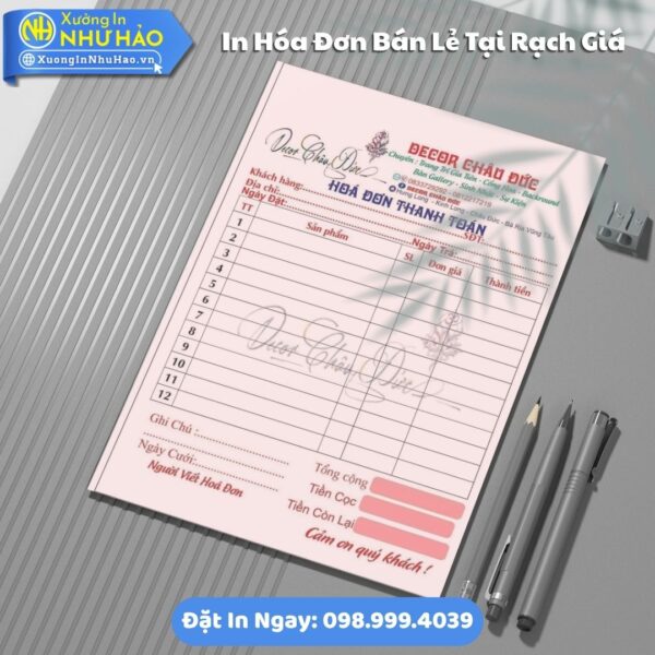 In Hóa Đơn Bán Lẻ Tại Rạch Giá: Giải Pháp Hóa Đơn Thông Thường Cho Doanh Nghiệp