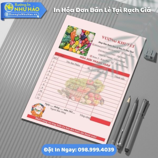 In Hóa Đơn Bán Lẻ Tại Rạch Giá: Giải Pháp Hóa Đơn Thông Thường Cho Doanh Nghiệp