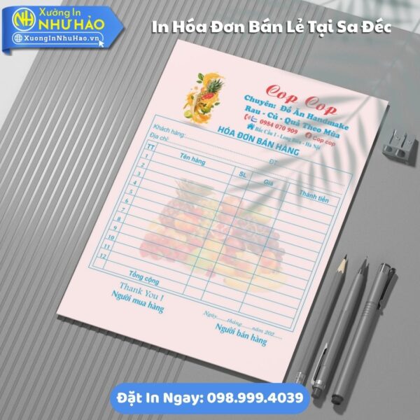 Giải Pháp In Hóa Đơn Bán Lẻ Tại Sa Đéc Cho Shop, Spa, Nhà Hàng - Fort 80gsm, Test Màu, Giá Rẻ Tại Xưởng