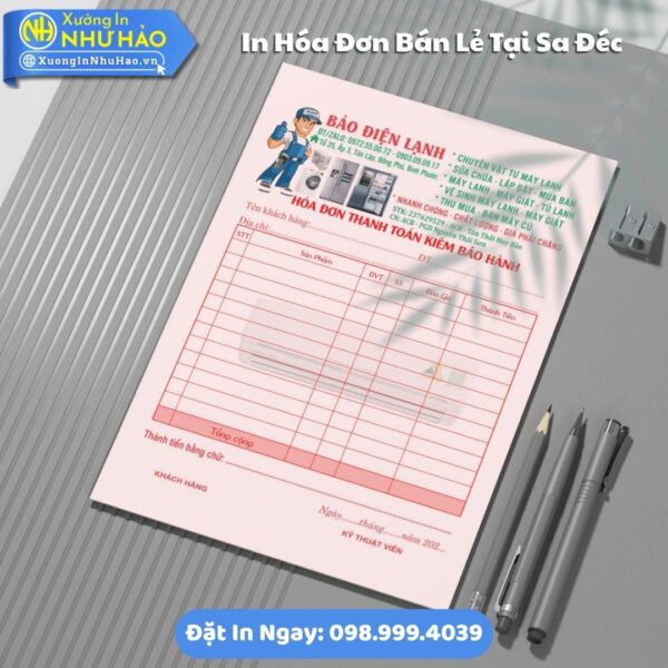 Giải Pháp In Hóa Đơn Bán Lẻ Tại Sa Đéc Cho Shop, Spa, Nhà Hàng - Fort 80gsm, Test Màu, Giá Rẻ Tại Xưởng