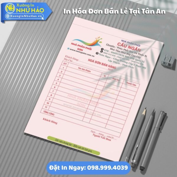 In Hóa Đơn Bán Lẻ Tại Tân An Uy Tín, Giá Rẻ Theo Yêu Cầu, Giấy Fort 80gsm, Hỗ Trợ Test Màu, Giá Rẻ, Giao Toàn Quốc