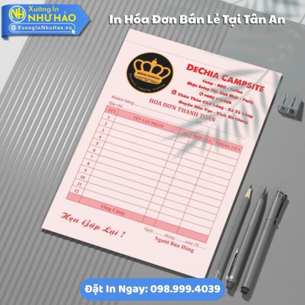 In Hóa Đơn Bán Lẻ Tại Tân An Uy Tín, Giá Rẻ Theo Yêu Cầu, Giấy Fort 80gsm, Hỗ Trợ Test Màu, Giá Rẻ, Giao Toàn Quốc