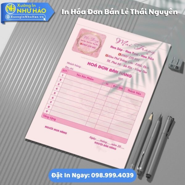 Dịch Vụ In Hóa Đơn Bán Lẻ Tại Thái Nguyên Thiết Kế Free, 1-2-3 Liên, Giao Tận Nơi, Kích Thước Đa Dạng, Giá Rẻ