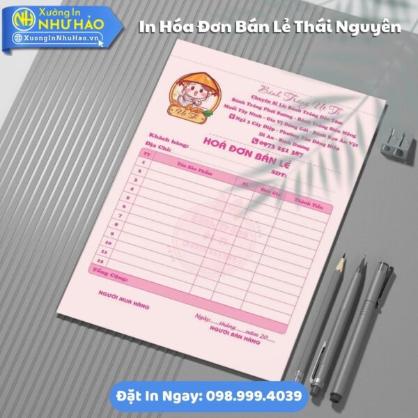 Dịch Vụ In Hóa Đơn Bán Lẻ Tại Thái Nguyên Thiết Kế Free, 1-2-3 Liên, Giao Tận Nơi, Kích Thước Đa Dạng, Giá Rẻ