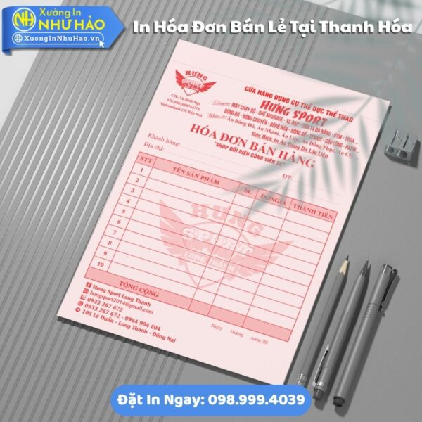 In Hóa Đơn Bán Lẻ Tại Thanh Hóa Theo Yêu Cầu, Giá Rẻ, Kích Thước Đa Dạng, Theo Yêu Cầu, Thiết Kế Free, Hỗ Trợ Test Màu
