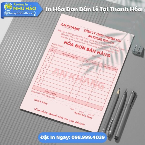 In Hóa Đơn Bán Lẻ Tại Thanh Hóa Theo Yêu Cầu, Giá Rẻ, Kích Thước Đa Dạng, Theo Yêu Cầu, Thiết Kế Free, Hỗ Trợ Test Màu