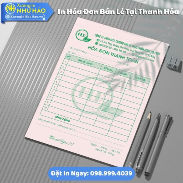 In Hóa Đơn Bán Lẻ Tại Thanh Hóa Theo Yêu Cầu, Giá Rẻ, Kích Thước Đa Dạng, Theo Yêu Cầu, Thiết Kế Free, Hỗ Trợ Test Màu