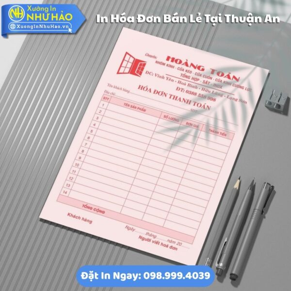 In Hóa Đơn Bán Lẻ Tại Thuận An Theo Yêu Cầu - Báo Giá Quyển Hóa Đơn Bán Lẻ