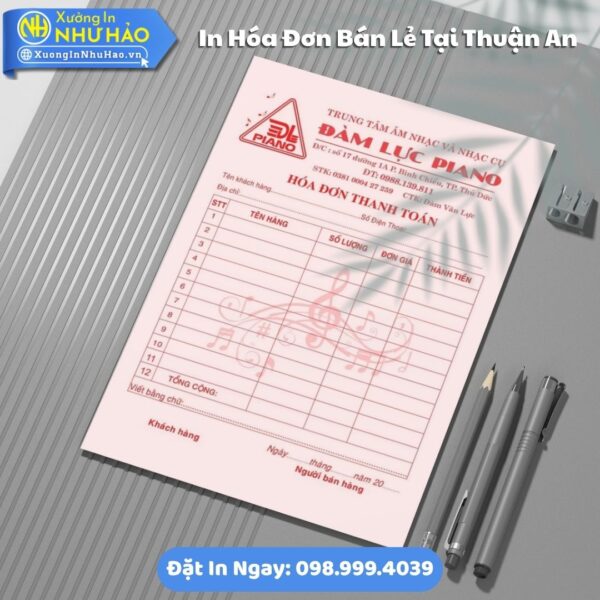 In Hóa Đơn Bán Lẻ Tại Thuận An Theo Yêu Cầu - Báo Giá Quyển Hóa Đơn Bán Lẻ